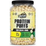 TWIN PEAKS INGREDIENTS Twin Peaks Low Carb, Keto Friendly Protein Puffs, Sour Cream & Onion (300g, 21g Protein, 2g Carbs)