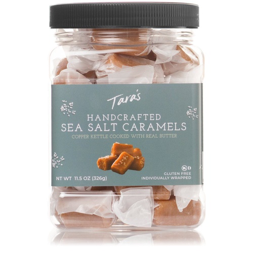  Taras All Natural Handcrafted Gourmet Sea Salt Caramel: Small Batch, Kettle Cooked, Creamy & Individually Wrapped - 11.5 Ounce