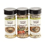 Tastefully Simple The Essential 3 (Onion Onion, Garlic Garlic, Seasoned Salt) - Great on the grill, Poultry, Beef, Pork, Pasta, Veggies, Casserole - 4.5 oz