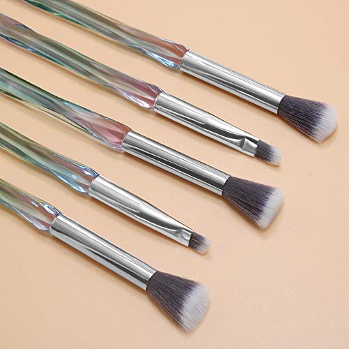  Tenmon Makeup Eye Brush Set, 10 New Diamond Handle Eye Shadow Eyeliner Blend Anti-Wrinkle Makeup Brushes, Professional Cosmetic Eyebrow Makeup Tools (green)