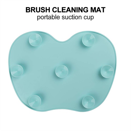  Makeup Brush Cleaning Mat Tenmon, Silicone Suction Cup Portable Makeup Brush Cleaning Tool,Medium，3 Colors (Green)