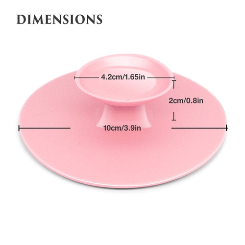  Tenmon Round Makeup Brush Cleaning Mat, Silicone, Suction Cup Portable Makeup Brush Cleaning Tool, 4 Colors (Pink)