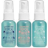 Terry Jacobs Cosmetics for the Tropics Tropical Waters 3 Piece Travel Set, 1 oz. Bottles, MADE IN USA Rose Water Make Up Setting Spray, Peppermint Cooling Spray Mist, Fragrance Free Cooling Spray and 