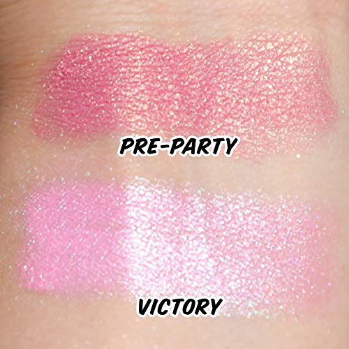  theBalm Highlighting Shadow, Blushes Duo, Shimmery, Highlighter Makeup, Brighten Face Color, Long-lasting, Pre-Party and Victory, 2.1 ounces