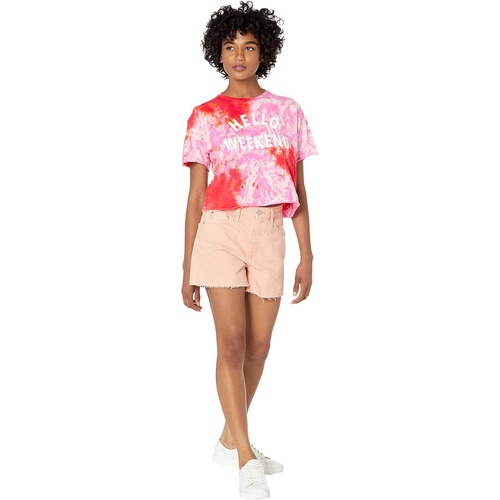  The Original Retro Brand Hello Weekend Tie-Dye Raw Edge Slightly Crop Tee