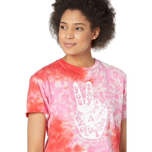  The Original Retro Brand Revolution Tie-Dye Raw Edge Slightly Crop Tee