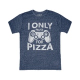The Original Retro Brand Kids Tri-Blend I Only Pause For Pizza Crew Neck Tee (Big Kids)