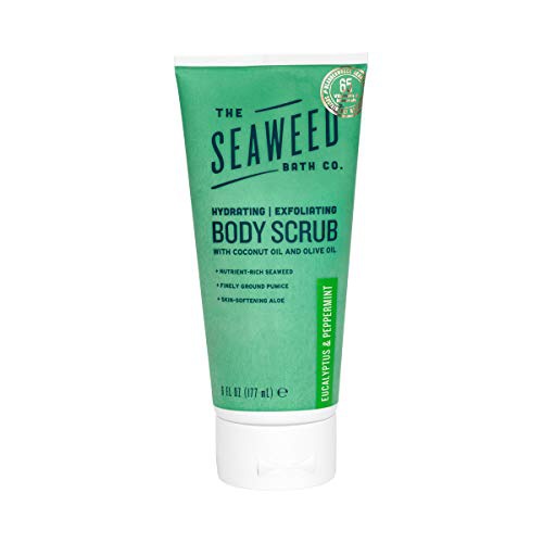  The Seaweed Bath Co. Body Scrub, Eucalyptus & Peppermint, Hydrating, Exfoliating, Natural Organic Bladderwrack Seaweed, Paraben Free, 6 oz.