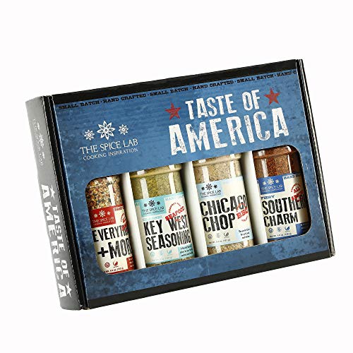  The Spice Lab Taste of America Spices and Seasonings Set - Ultimate Grilling Accessories Set - Perfect Gift Kit - All Around Cooking & Air Fryers - Great Gift for Men or Gift for D