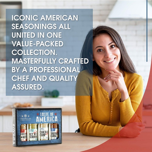  The Spice Lab Taste of America Spices and Seasonings Set - Ultimate Grilling Accessories Set - Perfect Gift Kit - All Around Cooking & Air Fryers - Great Gift for Men or Gift for D