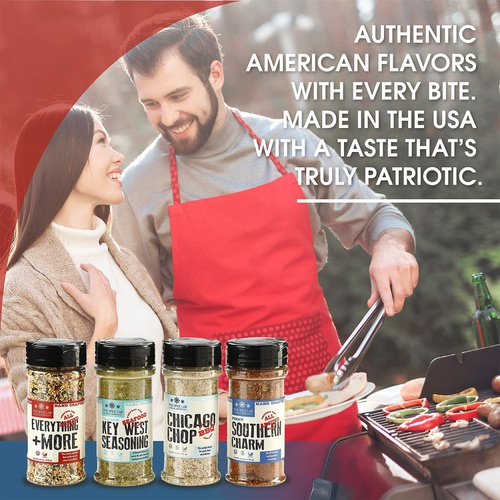  The Spice Lab Taste of America Spices and Seasonings Set - Ultimate Grilling Accessories Set - Perfect Gift Kit - All Around Cooking & Air Fryers - Great Gift for Men or Gift for D