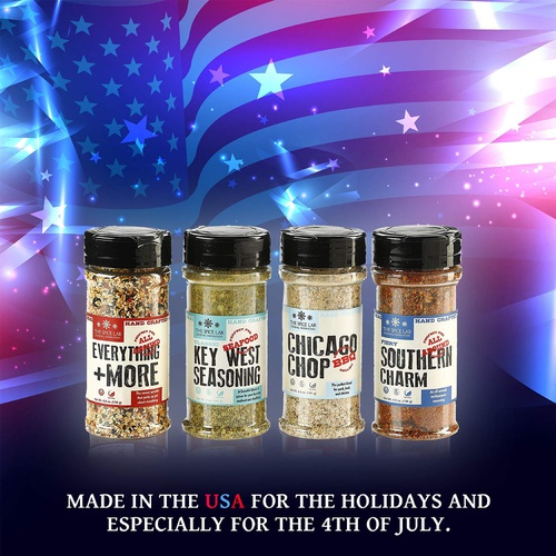  The Spice Lab Taste of America Spices and Seasonings Set - Ultimate Grilling Accessories Set - Perfect Gift Kit - All Around Cooking & Air Fryers - Great Gift for Men or Gift for D