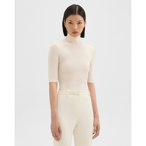 띠어리 Theory Leenda Short-Sleeve Turtleneck in Regal Wool