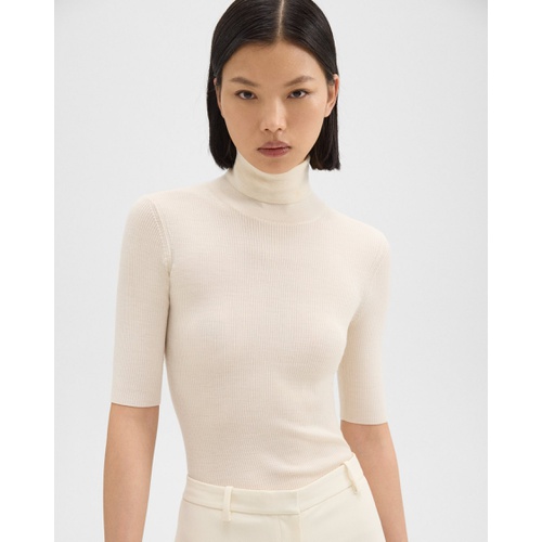 띠어리 Theory Leenda Short-Sleeve Turtleneck in Regal Wool