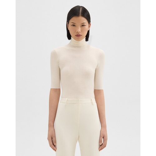 띠어리 Theory Leenda Short-Sleeve Turtleneck in Regal Wool