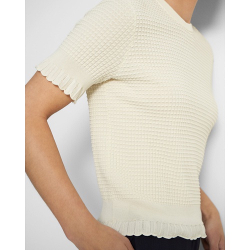 띠어리 Theory Short-Sleeve Sweater in Cotton Blend