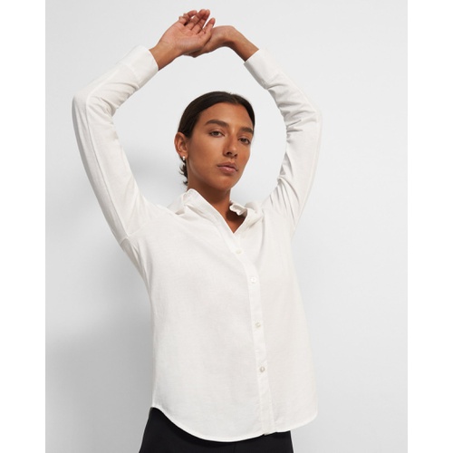띠어리 Theory Button-Up Shirt in Organic Cotton Knit