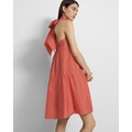 Theory Tiered Halter Mini Dress in Cotton Blend