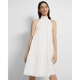 Theory Tiered Halter Mini Dress in Cotton Blend