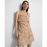 Theory Drape-Back Dress in Printed Poly