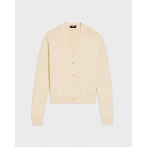 띠어리 Theory V-Neck Cardigan in Cotton-Cashmere