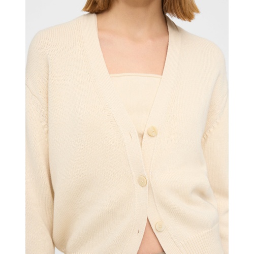 띠어리 Theory V-Neck Cardigan in Cotton-Cashmere