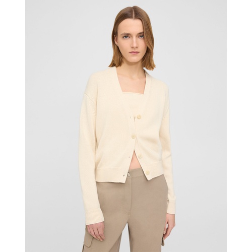 띠어리 Theory V-Neck Cardigan in Cotton-Cashmere