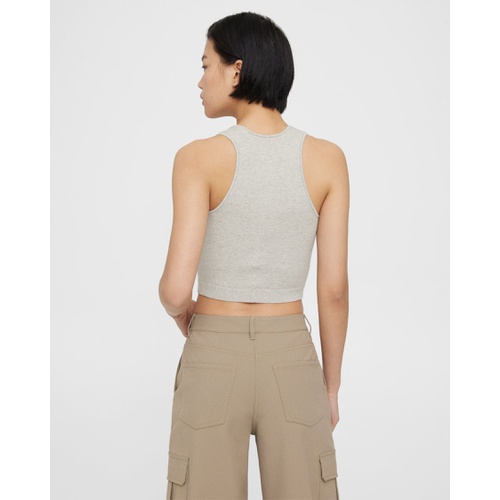 띠어리 Theory Cropped Tank Top in Cotton-Cashmere