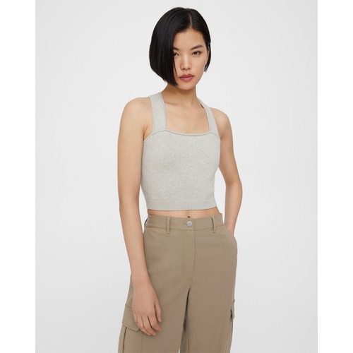 띠어리 Theory Cropped Tank Top in Cotton-Cashmere