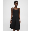 Theory Portrait Neck Dress in Textured Gabardine