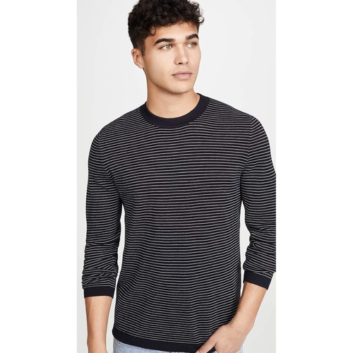 띠어리 Theory Mens Long Sleeve Merino Wool Stripe Sweater