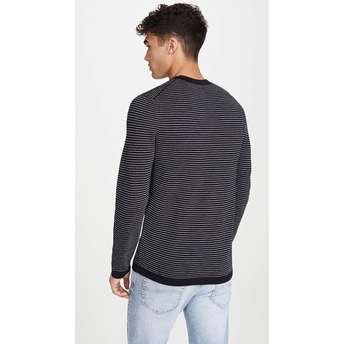 띠어리 Theory Mens Long Sleeve Merino Wool Stripe Sweater
