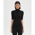 Leenda Short-Sleeve Turtleneck in Regal Wool