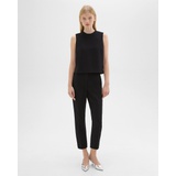 High-Waist Slim Crop Pant in Admiral Crepe