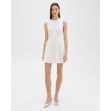 Pleated Mini Dress in Sleek Poplin