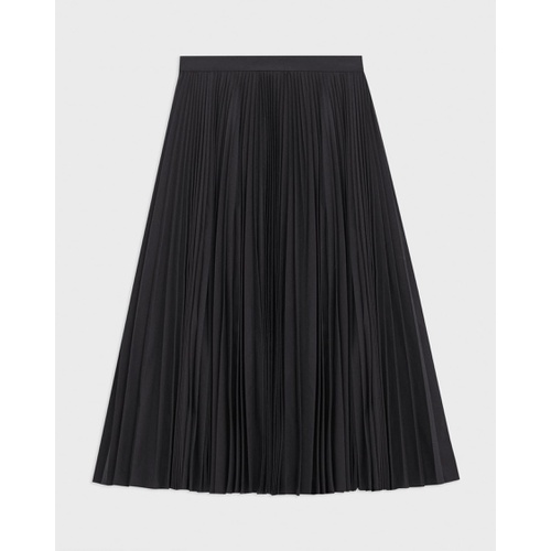 띠어리 Pleated Midi Skirt in Sleek Poplin