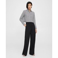 Wide-Leg Pant in Textured Gabardine