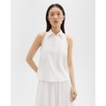 Halter Neck Shirt in Linen-Viscose