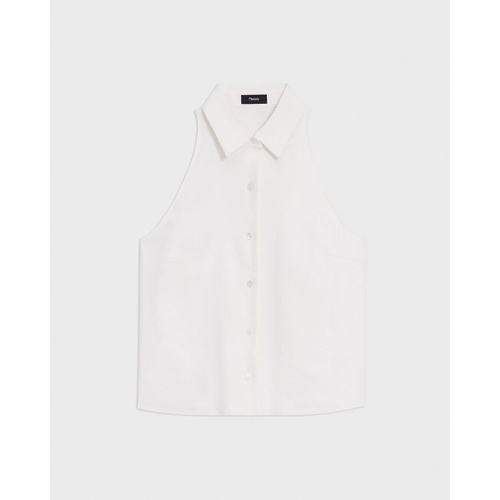 띠어리 Halter Neck Shirt in Linen-Viscose