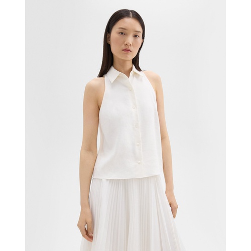 띠어리 Halter Neck Shirt in Linen-Viscose