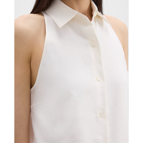 띠어리 Halter Neck Shirt in Linen-Viscose