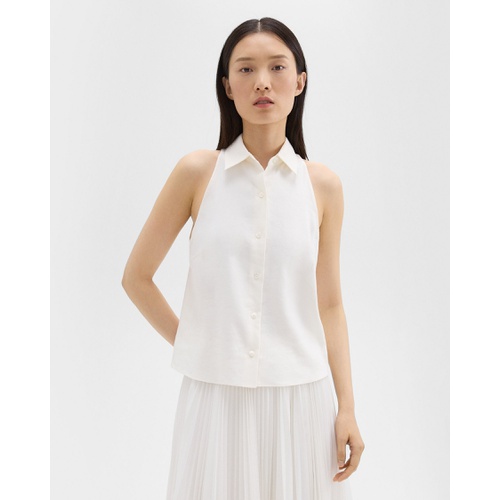 띠어리 Halter Neck Shirt in Linen-Viscose