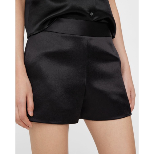 띠어리 High-Waist Short in Bonded Satin