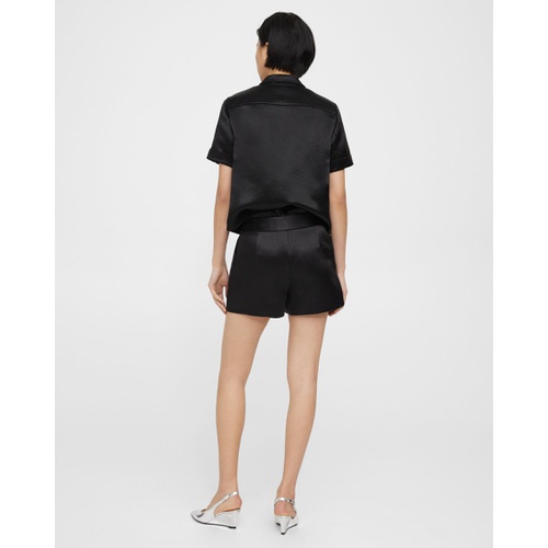 띠어리 High-Waist Short in Bonded Satin