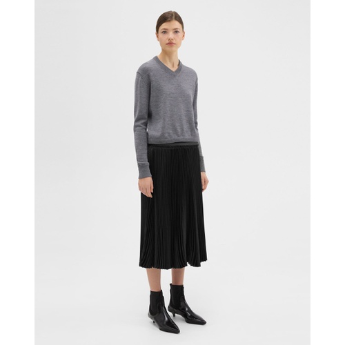 띠어리 Pleated Crinkle Twill Skirt