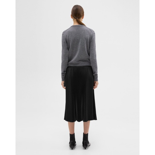 띠어리 Pleated Crinkle Twill Skirt