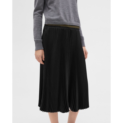 띠어리 Pleated Crinkle Twill Skirt