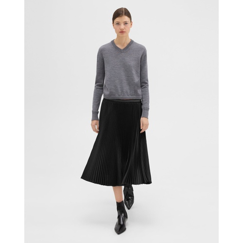 띠어리 Pleated Crinkle Twill Skirt