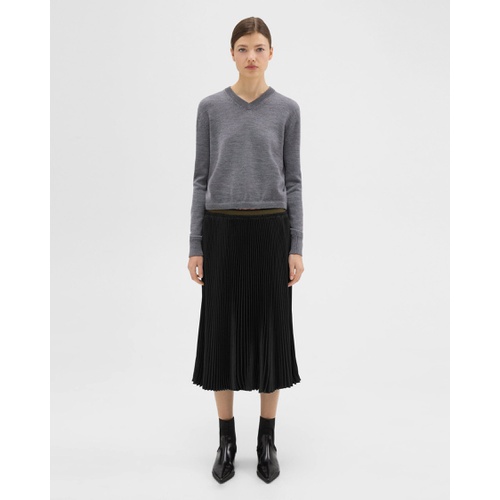 띠어리 Pleated Crinkle Twill Skirt