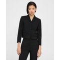 Cropped Jacket in Textured Gabardine